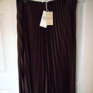 Mango Satin Pleated Midi Skirt